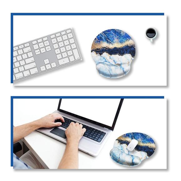 Ergonomic Mouse Pad Wrist Rest Support Gel, Non Slip Rubber Base Pad PC Laptop - Picture 9 of 9